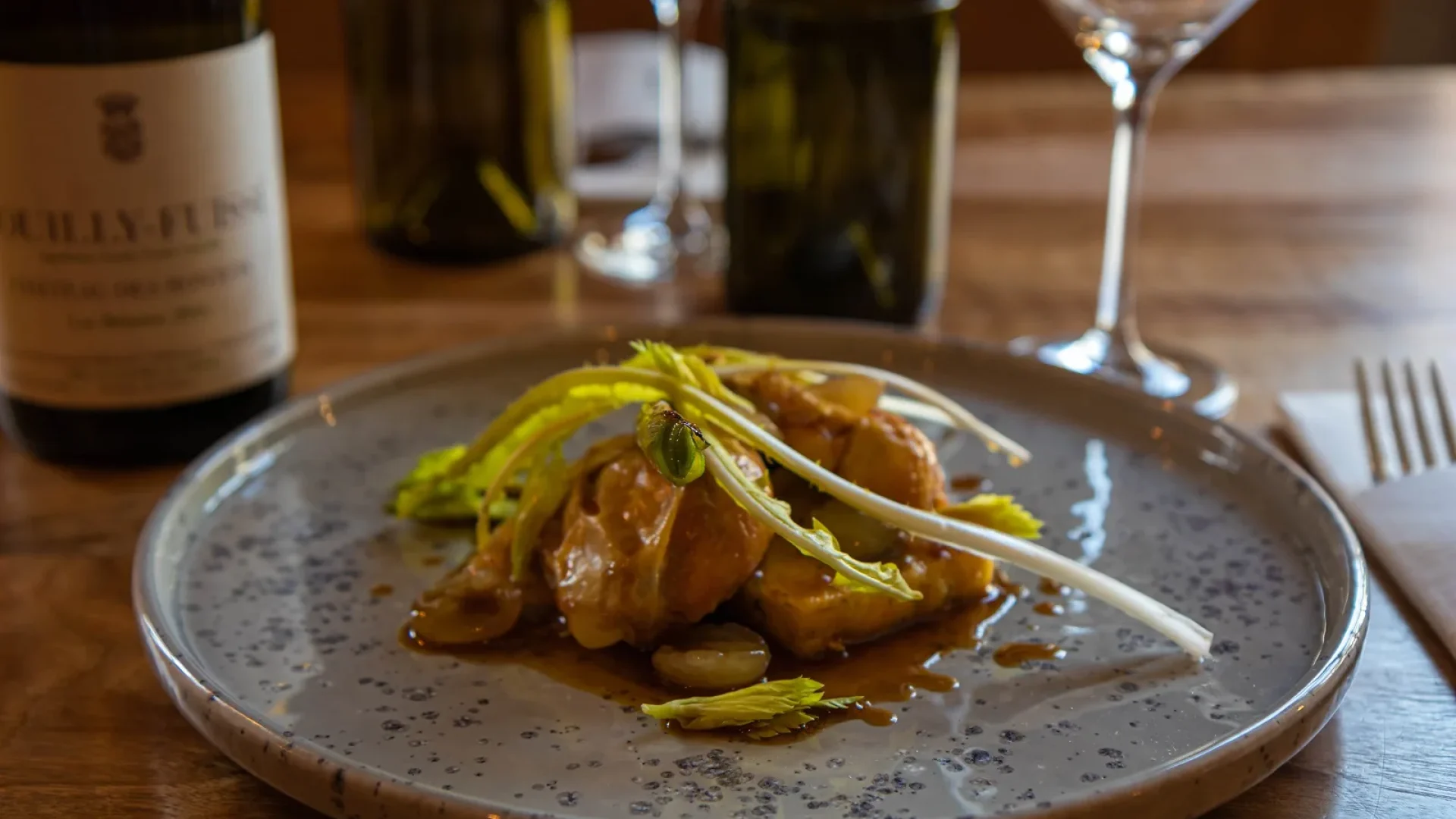 Assiette dressée, restaurant, Mâconnais, Le Sud Bourgogne