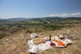 Pique-nique, sommet Roche Coche, Berzé-la-Ville, Mâconnais, Le